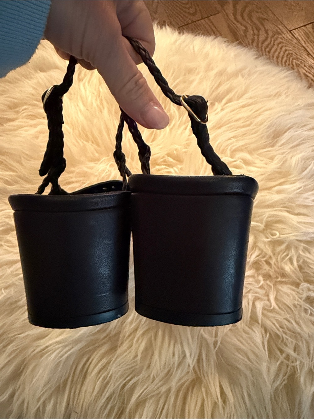 Emerson Fry Black Woven Slingback Mules - Picture 6 of 8